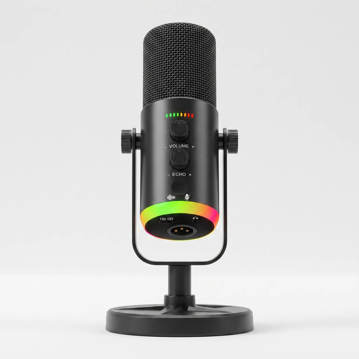 MEELANO RGB Dynamisk Gaming-mikrofon – USB-C & XLR Bordmikrofon til Streaming & Podcast med Ekko, Monitorering – AuraMic Default Title