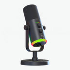 MEELANO RGB Dynamisk Gaming-mikrofon – USB-C & XLR Bordmikrofon til Streaming & Podcast med Ekko, Monitorering – AuraMic