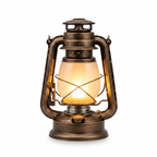MEELANO Retro Camping Lanterne - Genopladelig Vintage LED Flamme Teltlampe