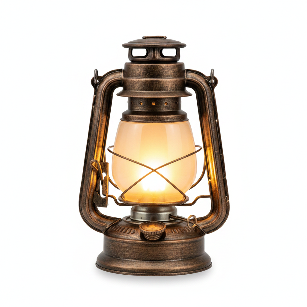 MEELANO Retro Camping Lanterne - Genopladelig Vintage LED Flamme Teltlampe