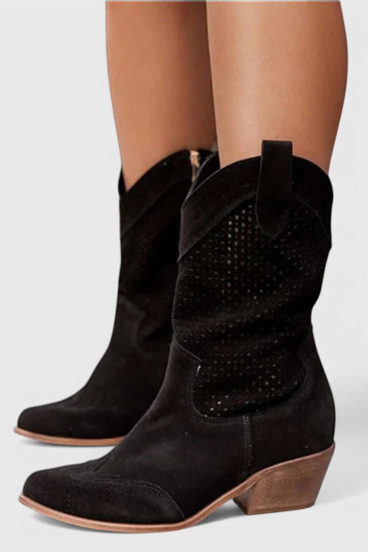 Tasana | Western Damestøvler med Blokhæl - Cowboy Boots  Eksempel