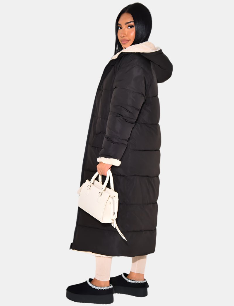 MEELANO Kvinde Vendbare Vinterjakke Med To Looks I Én Jakke Sort