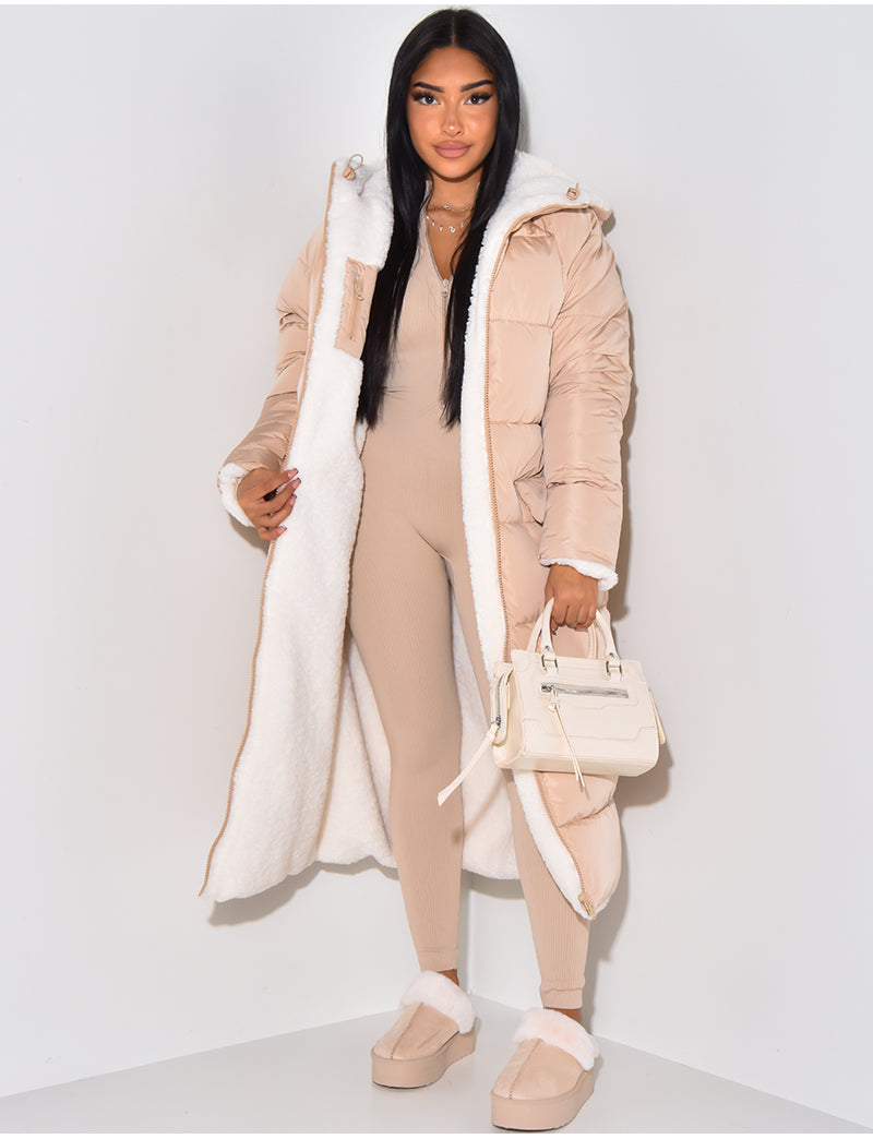 MEELANO Kvinde Vendbare Vinterjakke Med To Looks I Én Jakke Beige
