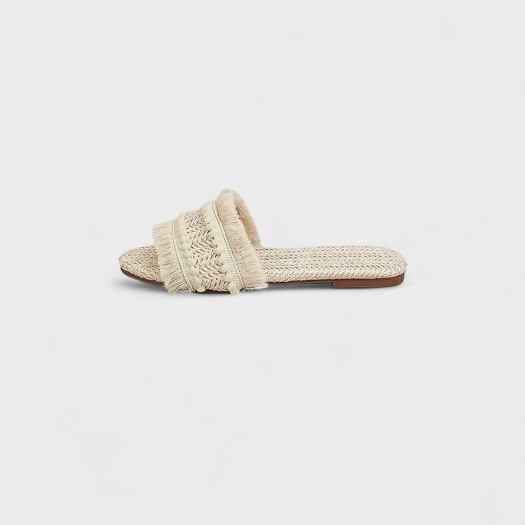 MEELANO Lyvanta | Dame Pompon-sko – Komfortabel TPU-sål & Diskret Design Beige