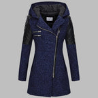 MEELANO Lang Vinterfrakke til Kvinder - Med varm hætte Blå