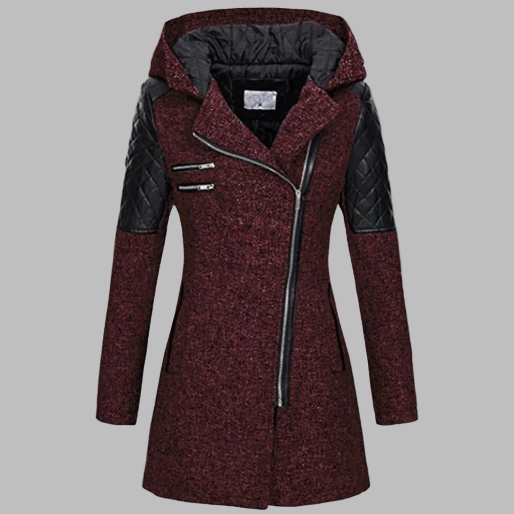 MEELANO Lang Vinterfrakke til Kvinder - Med varm hætte Rød