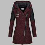 MEELANO Lang Vinterfrakke til Kvinder - Med varm hætte Rød