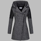 MEELANO Lang Vinterfrakke til Kvinder - Med varm hætte Mørkegrå