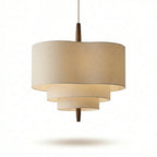 Pendel i Stof – Lagdelt Tekstil Pendellampe i Wabi-sabi Stil med Dæmpbar LED, E27, Ø 45 eller 58 cm