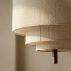 Pendel i Stof – Lagdelt Tekstil Pendellampe i Wabi-sabi Stil med Dæmpbar LED, E27, Ø 45 eller 58 cm
