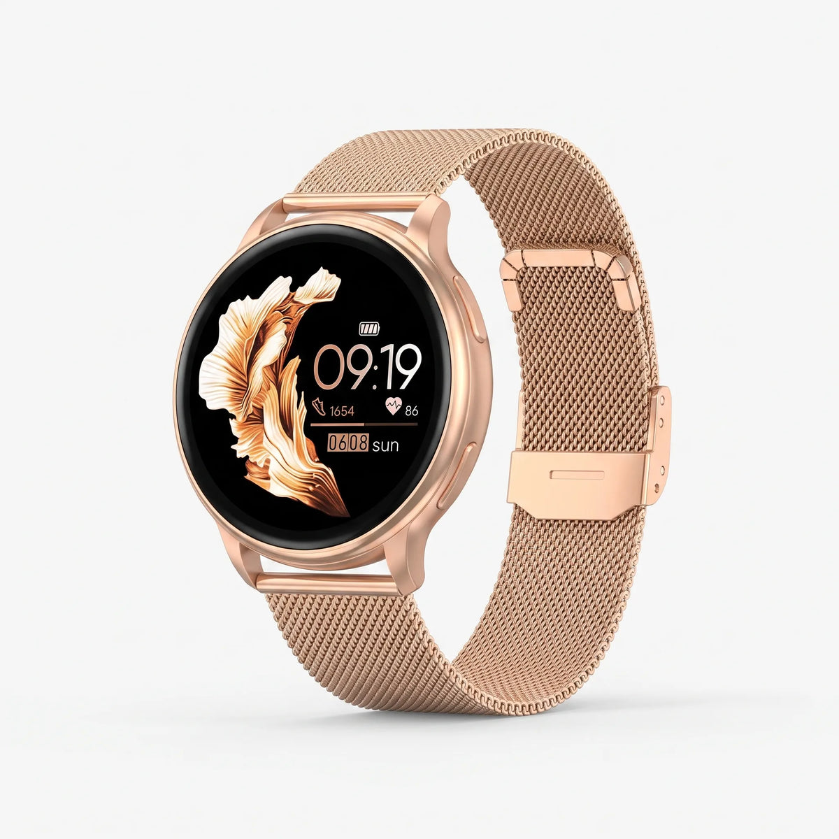 MEELANO Rundt Digitalt Fitness-Smartwatch – Smartwatch med Opkald, Mikrofon & Aktivitetssporing, Sort, Sølv eller Rosaguld – VeloSync