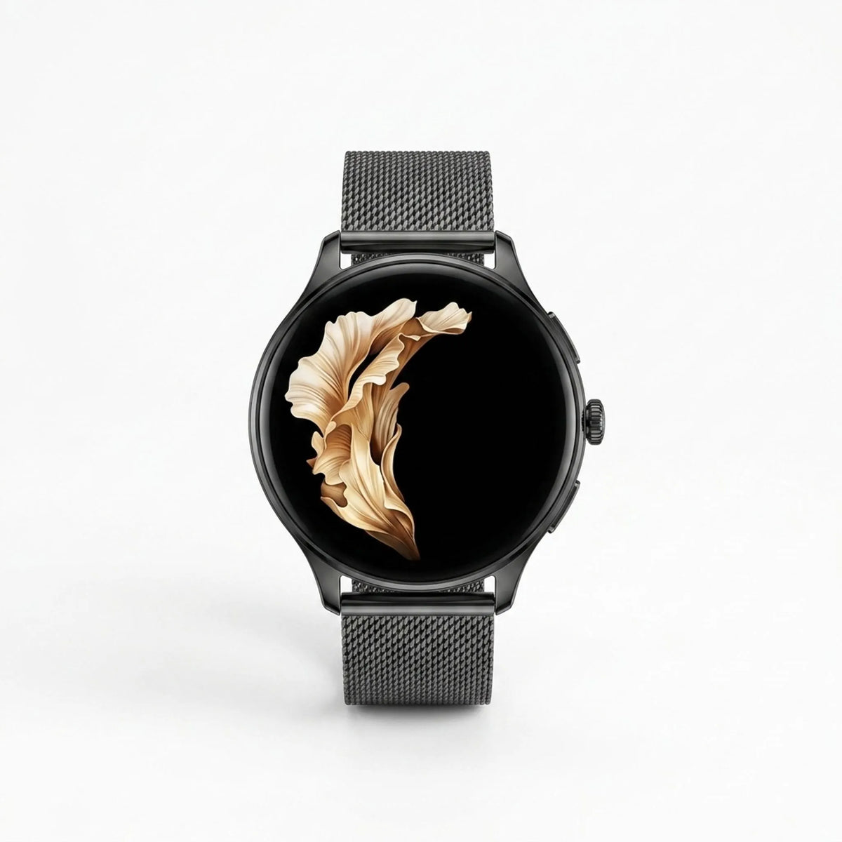 MEELANO Rundt Digitalt Fitness-Smartwatch – Smartwatch med Opkald, Mikrofon & Aktivitetssporing, Sort, Sølv eller Rosaguld – VeloSync Sort