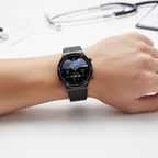 MEELANO Rundt Smartwatch med Sundhedssensorer – Klassisk Design med Puls, Iltmætning & Søvnmåling, 3 Remfarver – VitalWatch