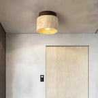 MEELANO Rustik loftslampe i travertin med LED-kompatibilitet