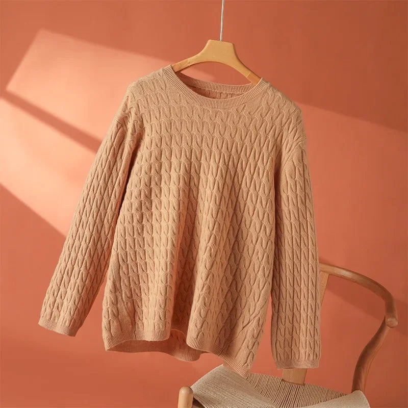 Pamelo | Dame Struktureret Sweater - Langærmet Striktrøje