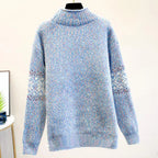 Luna | Dame Rullekrave Sweater - Varm Højhalset Striktrøje Pullover