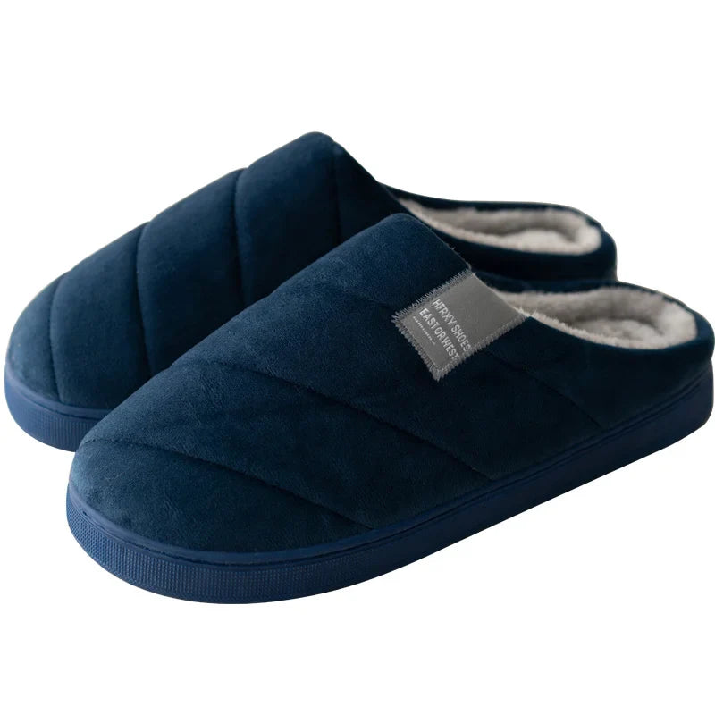 MEELANO Varme Indendørs Hjemmesko Unisex Slip On Komfort Og Hygge Marineblå