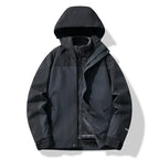 MEELANO Herre Og Dame Skijakke Med Hætte Sporty To Farvet Design Mørkegrå