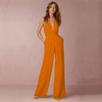MEELANO Dame Lang Jumpsuit Til Hverdag Og Fest Orange