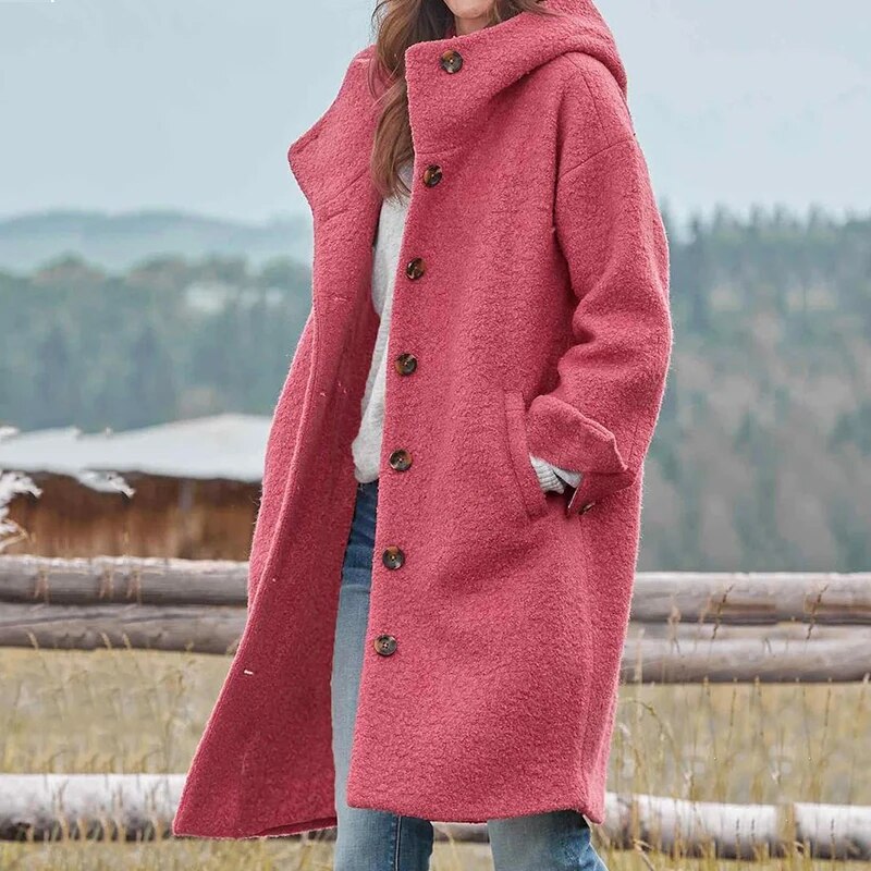 MEELANO Dame Elegant Vinterfrakke - Varm Beskyttelse til Enhver Stil Rosa