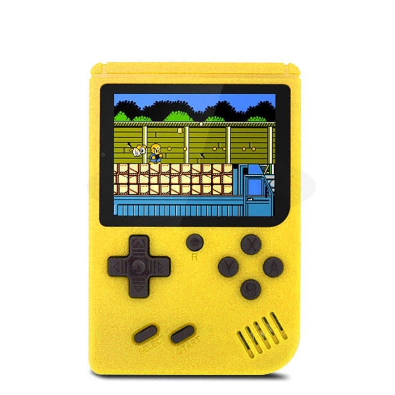 MEELANO Bærbar Retro Spilkonsol Med 400 Klassiske Spil Til Hjemmet Enkeltspiller Gul