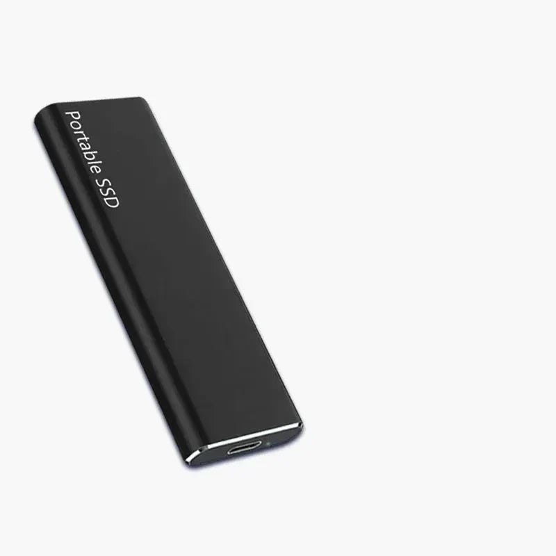MEELANO Ekstern SSD 4TB med USB-C – Bærbar SSD med Aluminiumshus, Hurtig USB 3.1 Lagring, 4 Farver Sort