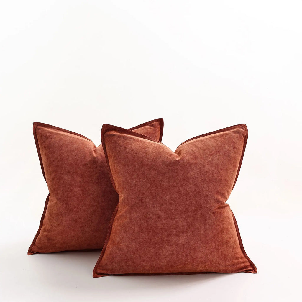 MEELANO Denim Pudecover Kollektion Til Hjemmet Med Moderne Rustik Stil Til Sofa Og Stole Rød 45x45cm