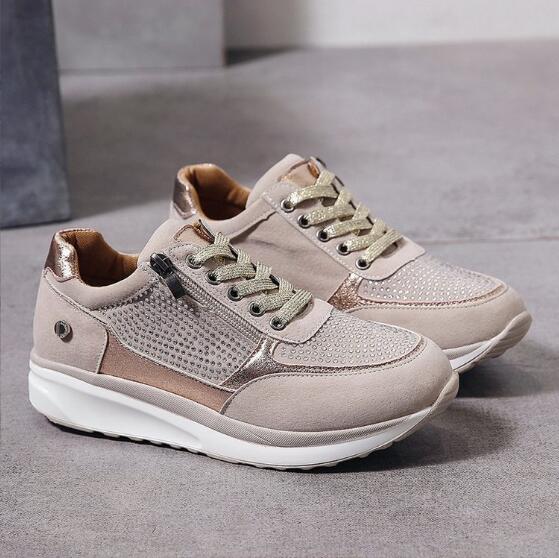 MEELANO Åndbare Og Støttende Sneakers Til Kvinder Med Lynlåslukning