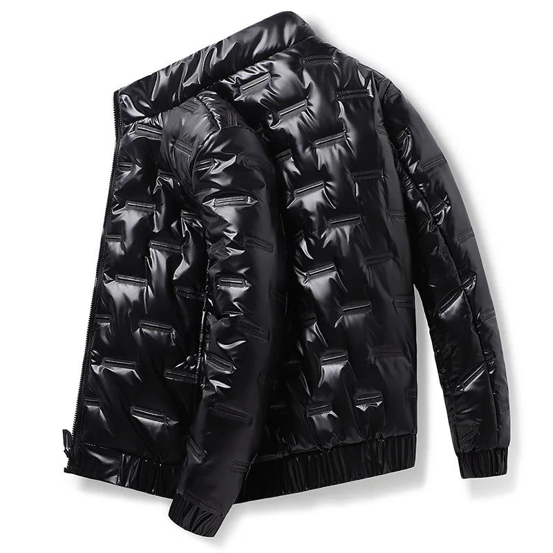 MEELANO Herre Skijakke Med Lange Ærmer Vandtæt Og Varme Til Pisten Sort Stående Krave