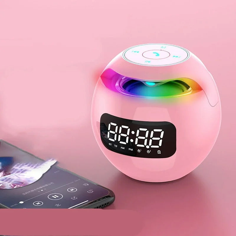 MEELANO Bluetooth Vækkeur Med LED Lysshow Og Indbygget Højttaler Pink