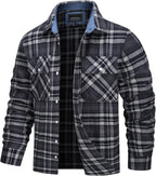 MEELANO Søren - Bomuld Ternet Flannel Skovhugger T-shirt Sort Grå
