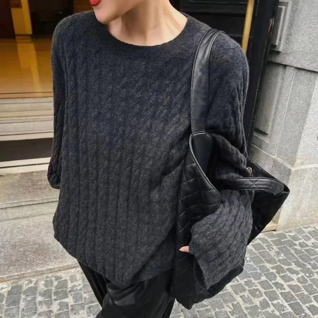 Pamelo | Dame Struktureret Sweater - Langærmet Striktrøje
