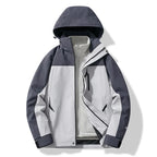 MEELANO Herre Og Dame Skijakke Med Hætte Sporty To Farvet Design Grå