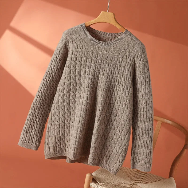 Pamelo | Dame Struktureret Sweater - Langærmet Striktrøje