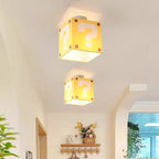 MEELANO Gul Mario Spørgsmålstegn Loftlampe til Børneværelse – Kreativ Plafonnière med Tre Farvetemperaturer og E27 Fatning