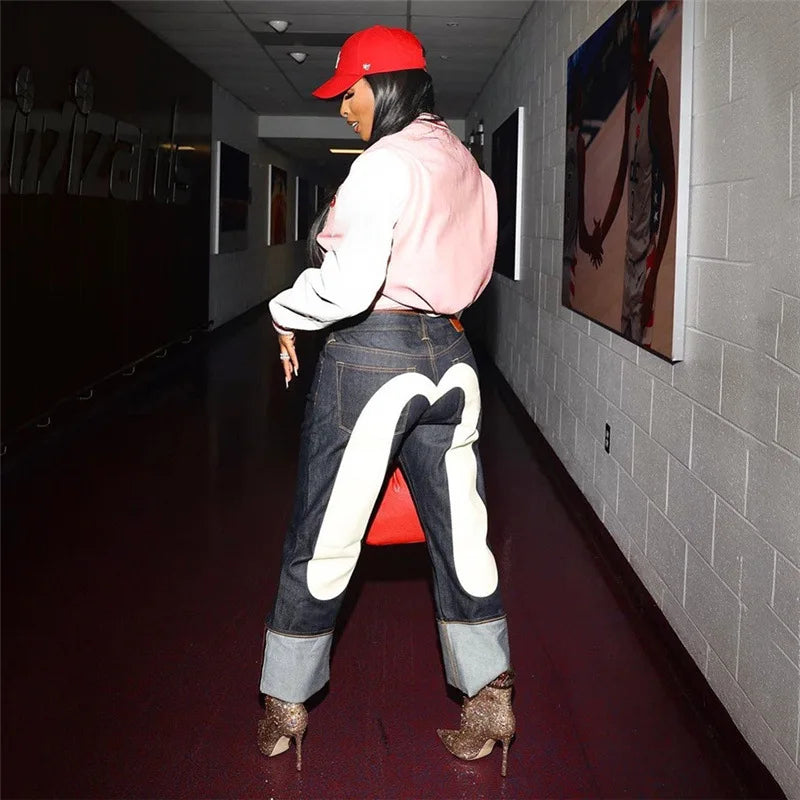 MEELANO Jackson Street Baggys | Vintage Jeans i Retro-Stil til Damer Hvid