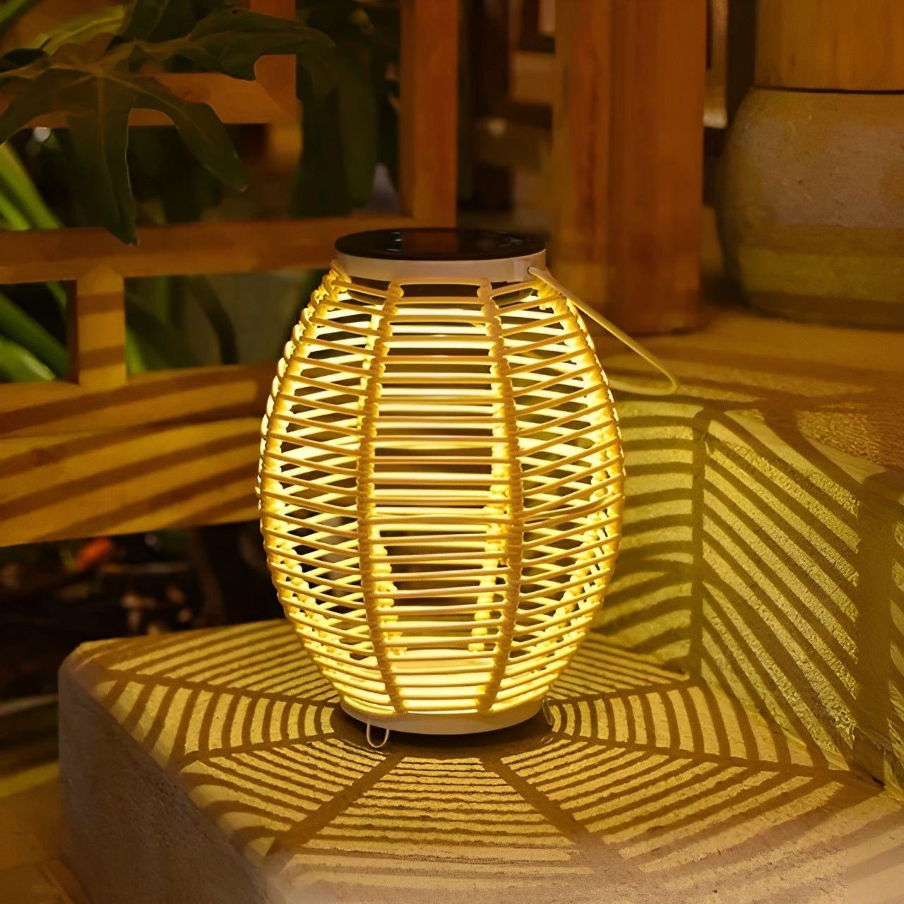 MEELANO Rattan Have Lampe Solenergi Med Automatisk Belysning Udendørs Q