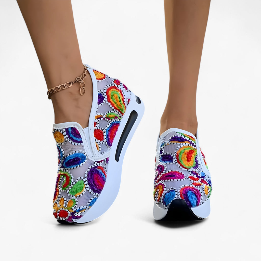 Roque | Dame Broderede Sko - Elegante & Komfortable Loafers med Blomsterbroderi