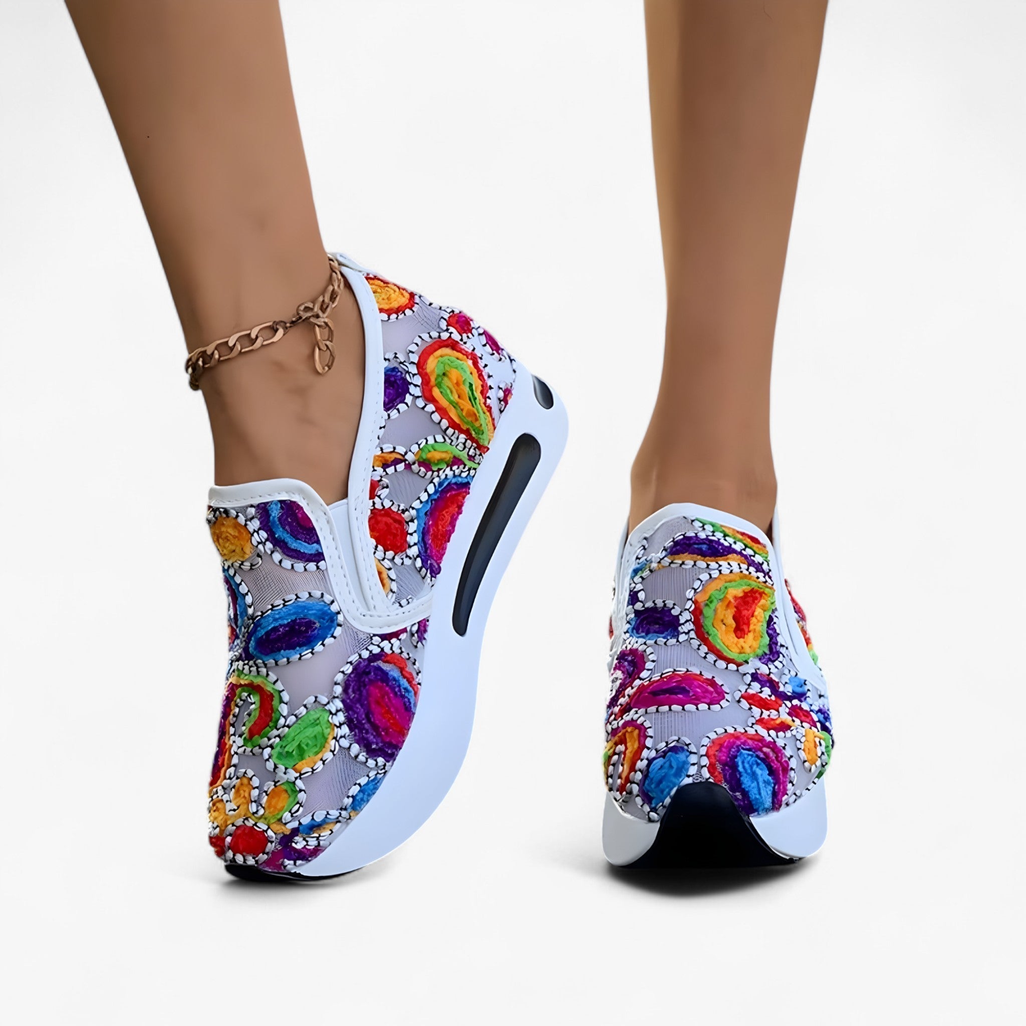 Roque | Dame Broderede Sko - Elegante & Komfortable Loafers med Blomsterbroderi