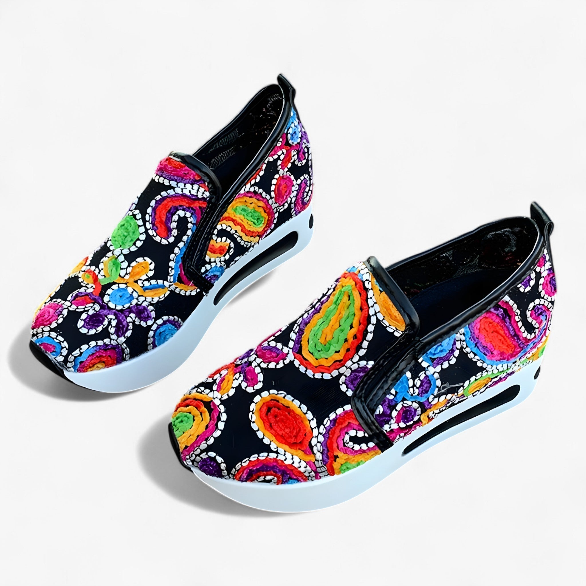 Roque | Dame Broderede Sko - Elegante & Komfortable Loafers med Blomsterbroderi