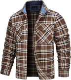 MEELANO Søren - Bomuld Ternet Flannel Skovhugger T-shirt Brun