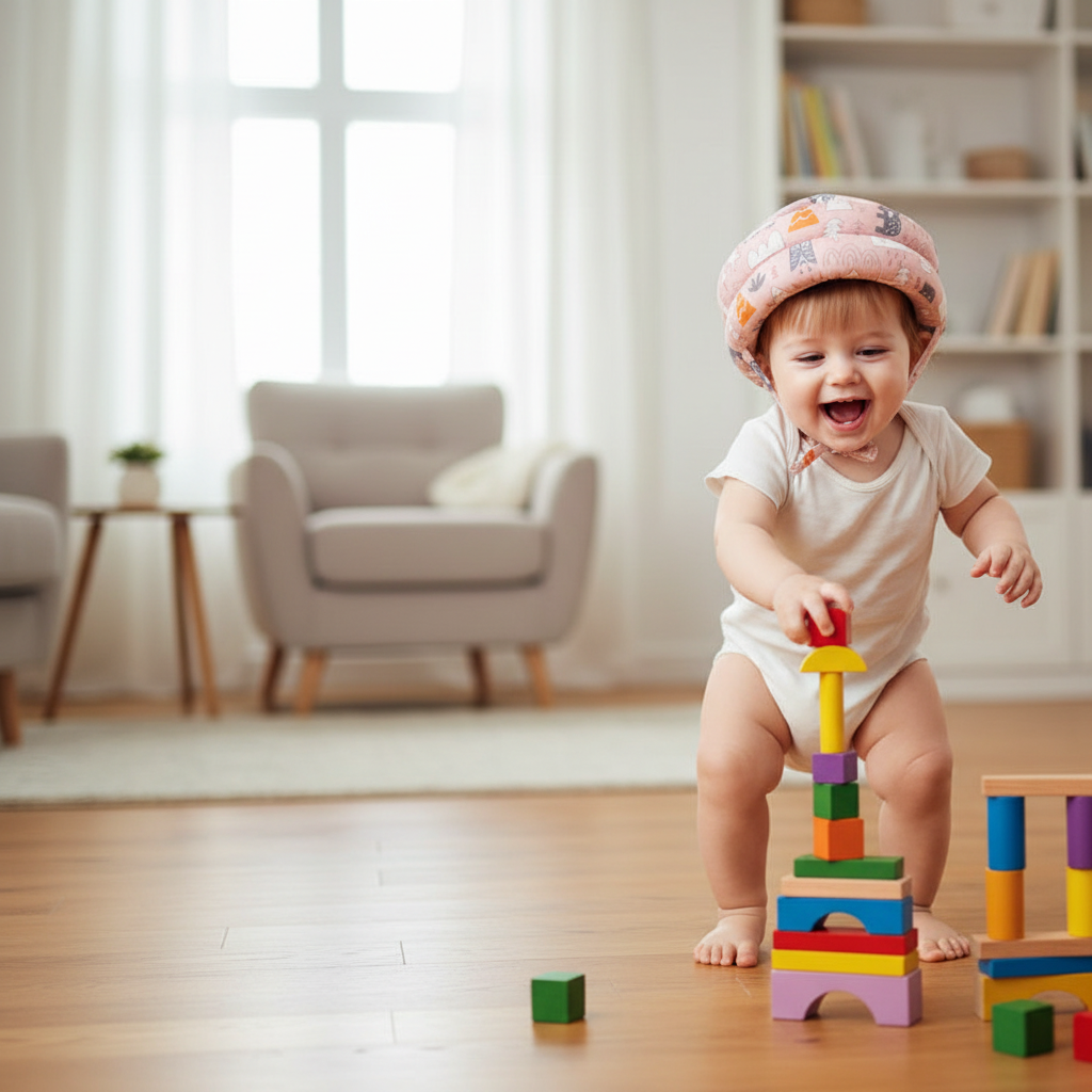 Baby Sikkerhedshjelm til Kravling & at Gå - Åndbar Mesh Hovedbeskyttelseskasket