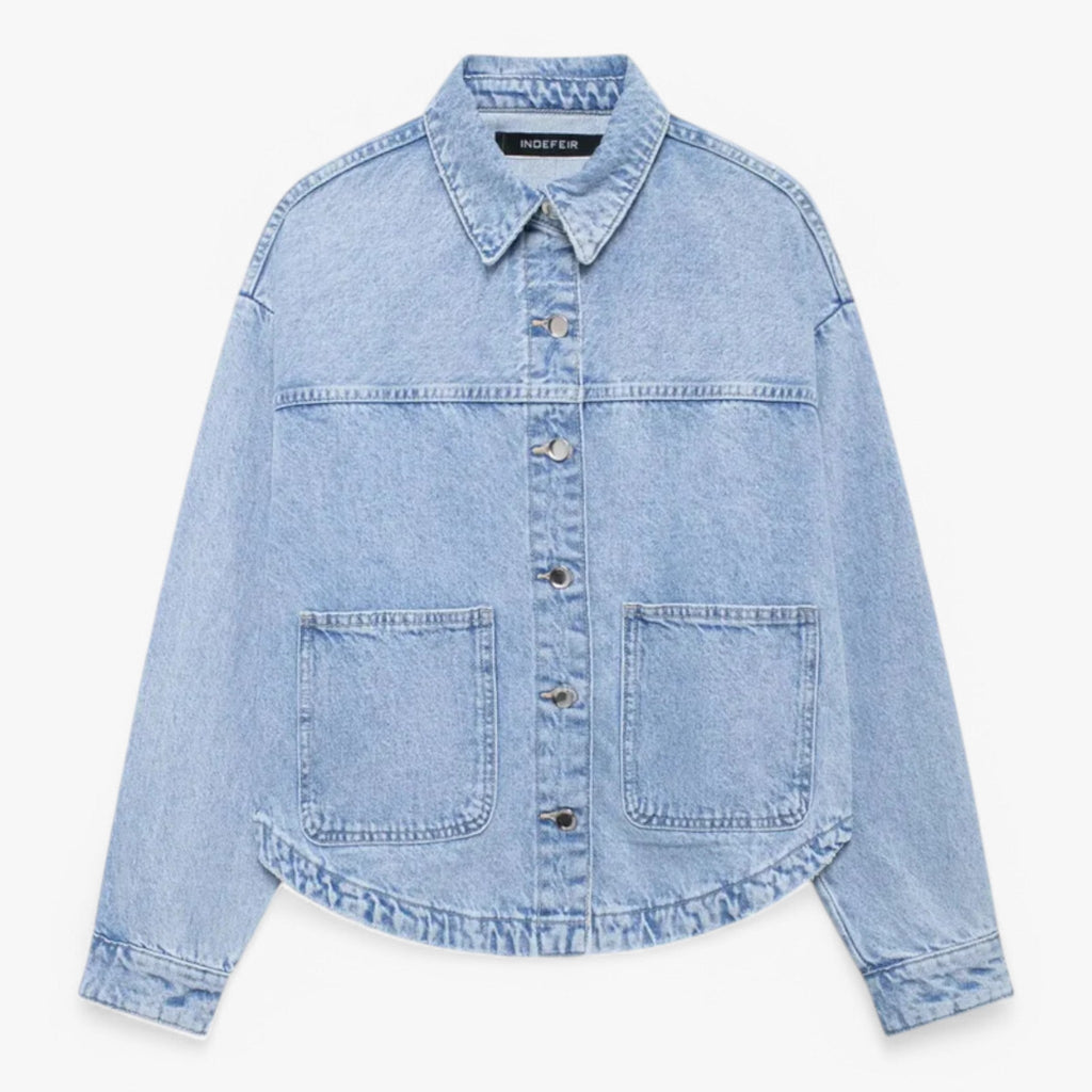 MEELANO Let Denimjakke Til Kvinder Åndbar Overgangsjakke Til Hverdag Blå