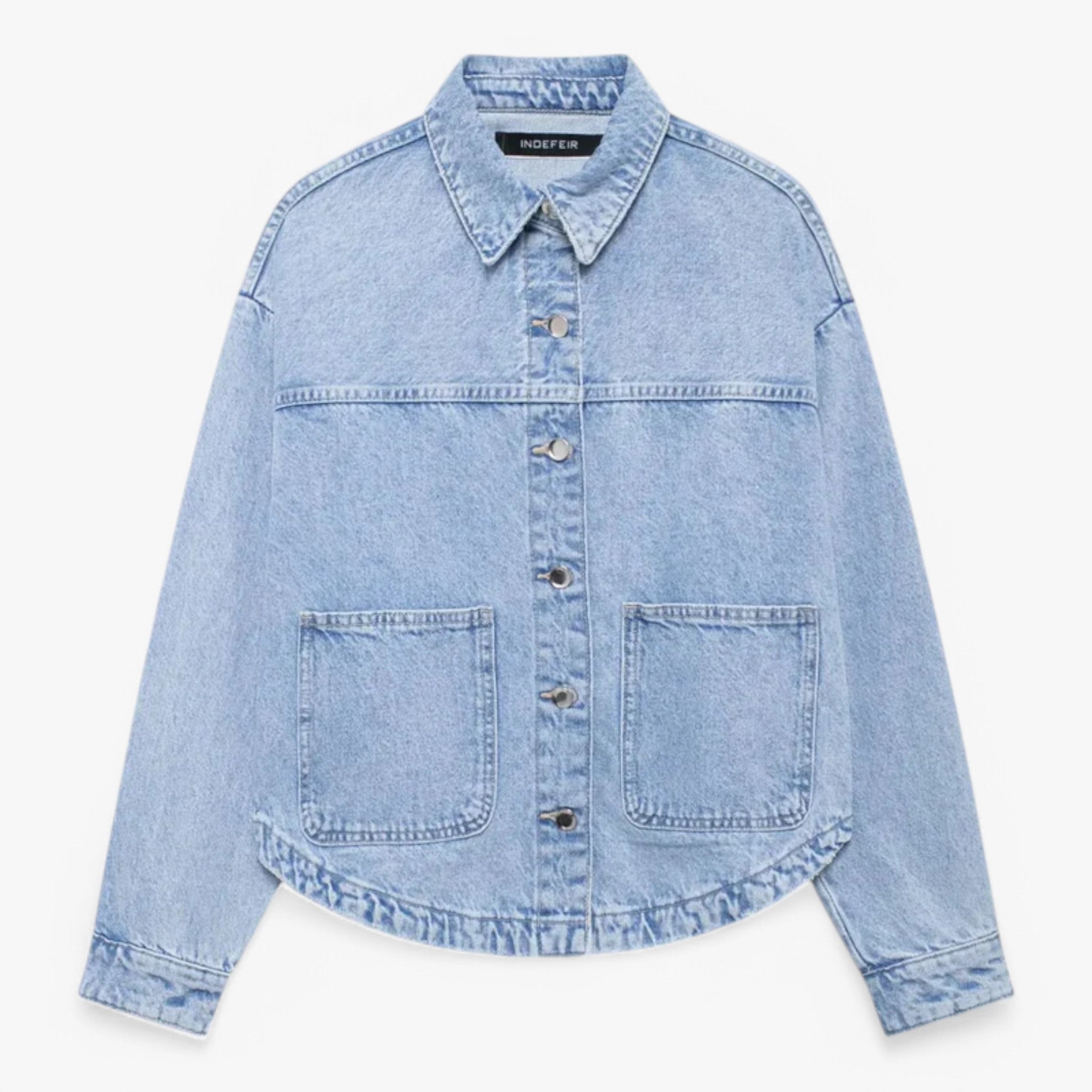 MEELANO Let Denimjakke Til Kvinder Åndbar Overgangsjakke Til Hverdag Blå