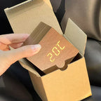 MEELANO Træ Vækkeur Med Tid Temperatur Og Lydkontrol USB Eller AAA Strøm