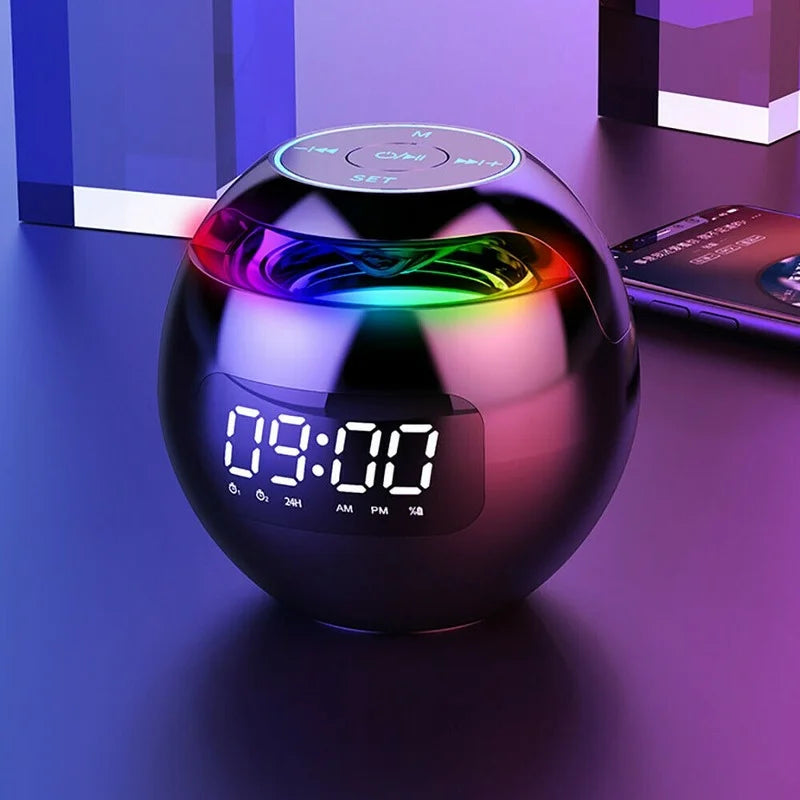 MEELANO Bluetooth Vækkeur Med LED Lysshow Og Indbygget Højttaler Sort