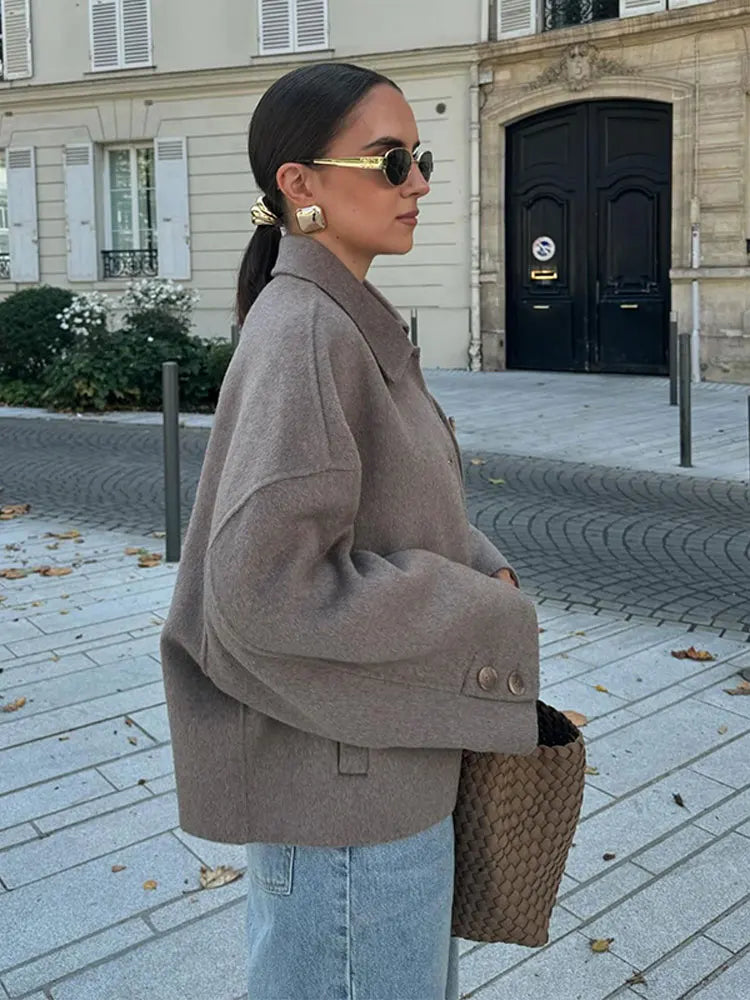 MEELANO Marianne | Dame Oversized Cropped Jakke - Kort & Rummelig Overgangsjakke