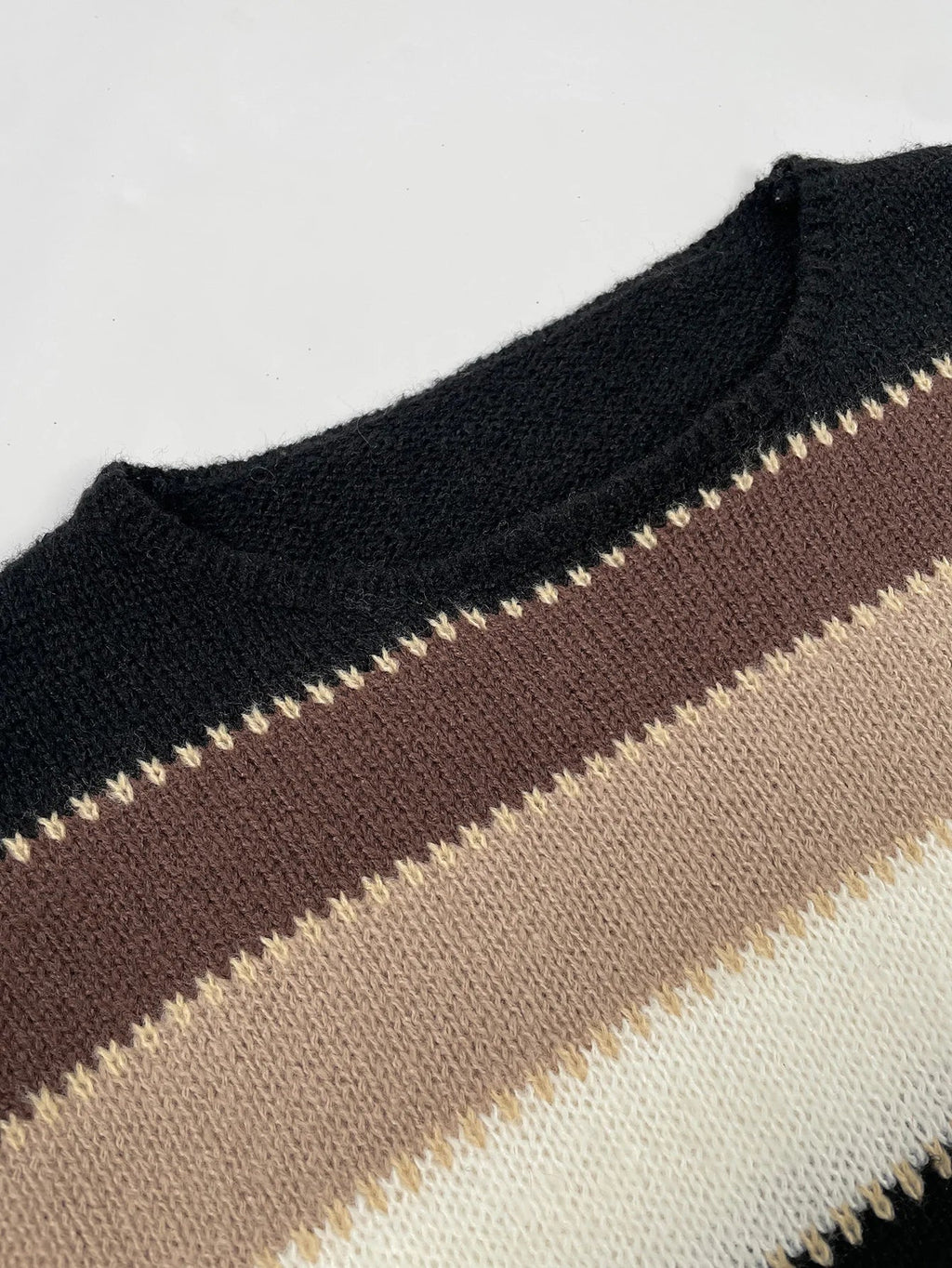 Flōre | Dame Stribet Sweater i Løs Pasform - Afslappet Strik Pullover