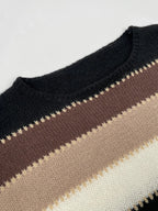 Flōre | Dame Stribet Sweater i Løs Pasform - Afslappet Strik Pullover