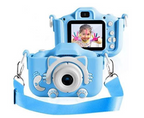 MEELANO ToyCam HD – Digitalkamera til Børn 1080p med Foto & Video, Stødsikkert Cover, inkl. 16GB Kort, Pink eller Blå Blå (inkl. 16GB-hukommelseskort)